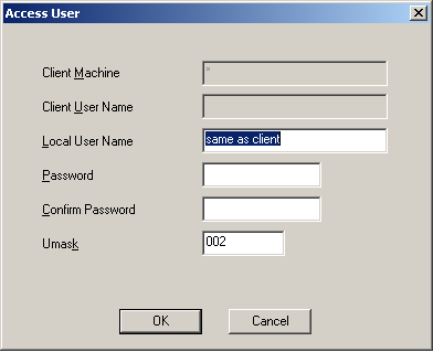 Nell'esempio viene utilizzato il metodo di accesso con il nome uguale all'utente utilizzato senza nessuna password ulteriore.